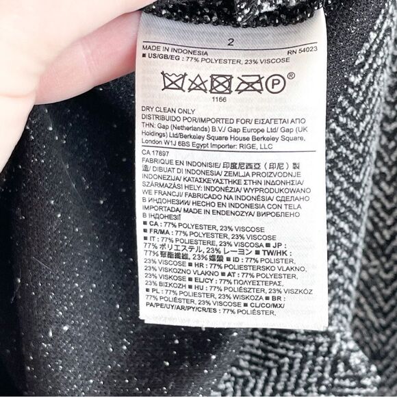 Banana Republic Skirt Herringbone Black Pencil Women's 2 Back Zip Vented - Picture 6 of 9